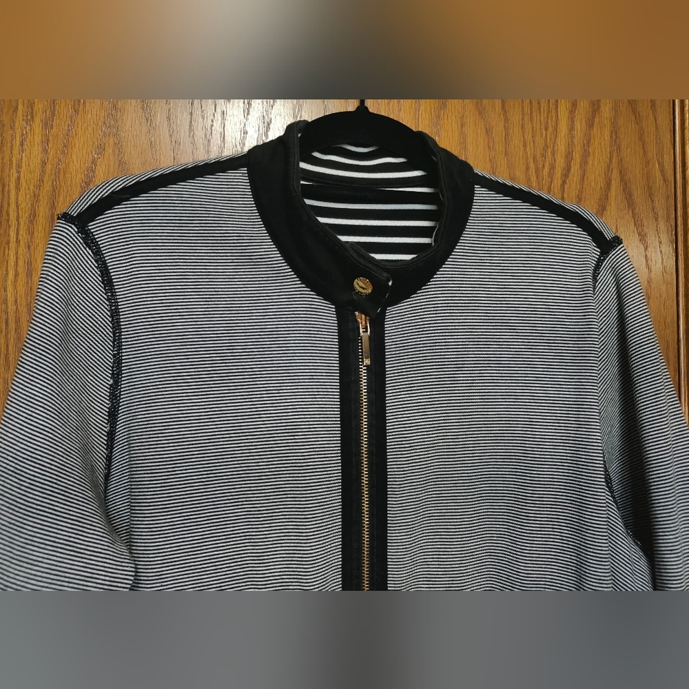Women's Lauren Ralph Lauren Black & White Reversible Blazer Jacket, 2X - Picture 5 of 8